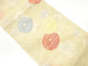 紗紬万寿菊模様織出し名古屋帯